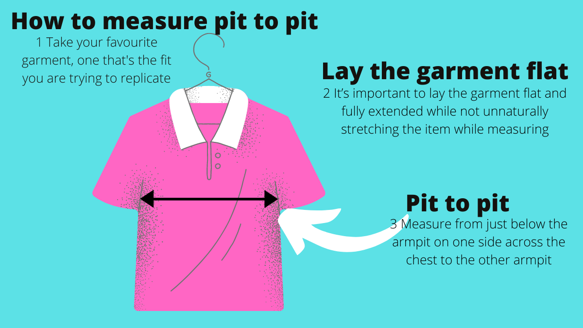 Pit To Pit Measurements & Size Chart Fritidsklader Terrace Wear