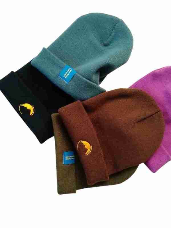 Fritidsklader beanie hats in 5 new colours - bismark blue, dark navy, fern green, magenta and bistle brown