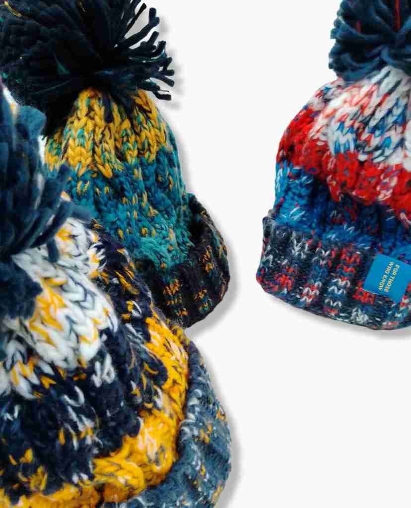 Thermal lined bobble hats in 3 colours