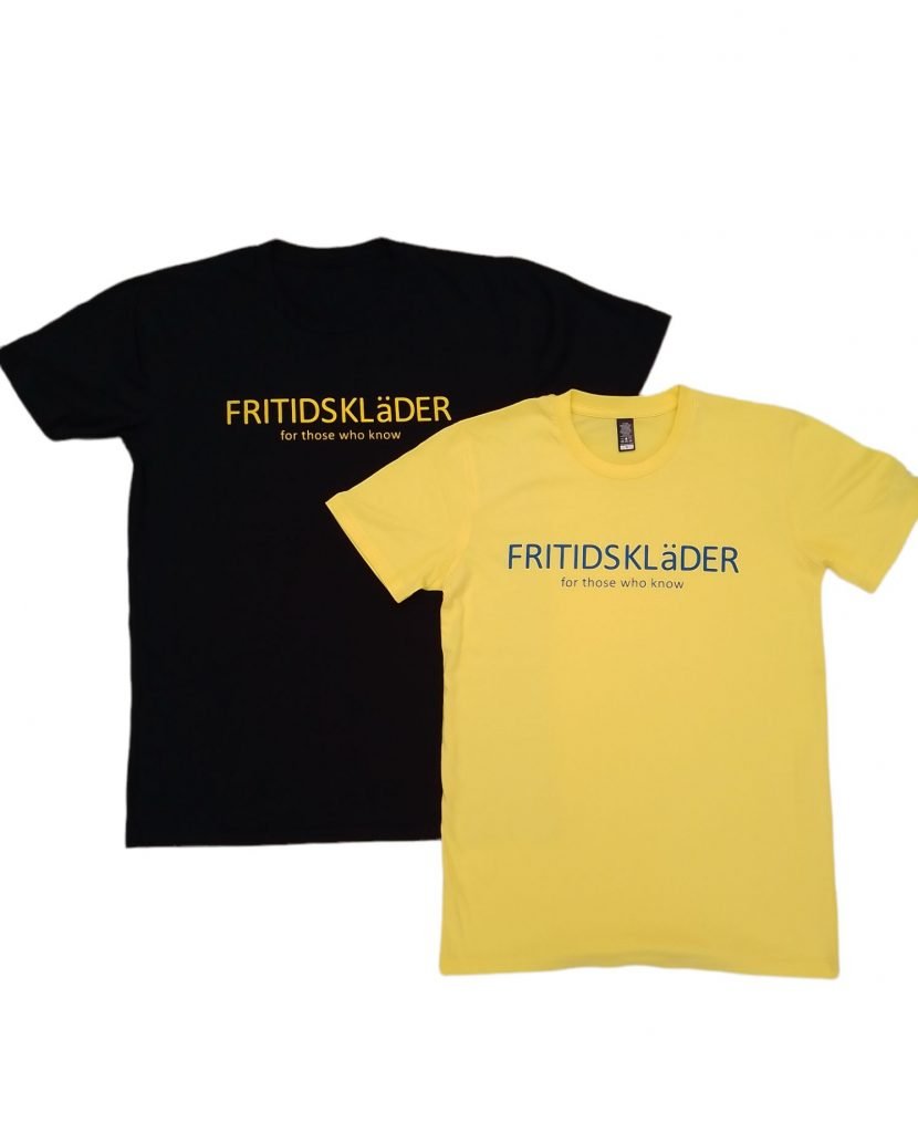 For Those Who Know Lemon Yellow and dark navy tees