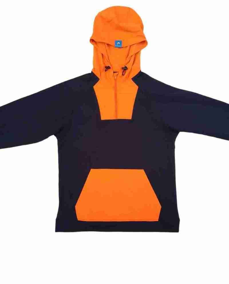 Navy and Orange Fritidsklader hybrid hoodie