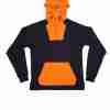 Fritidsklader hybrid hoodie navy and orange