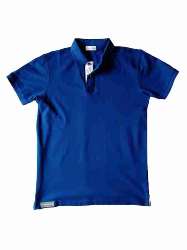 Royal blue with white trim polo shirt