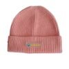 Salmon Pink Ribbed Beanie Hat