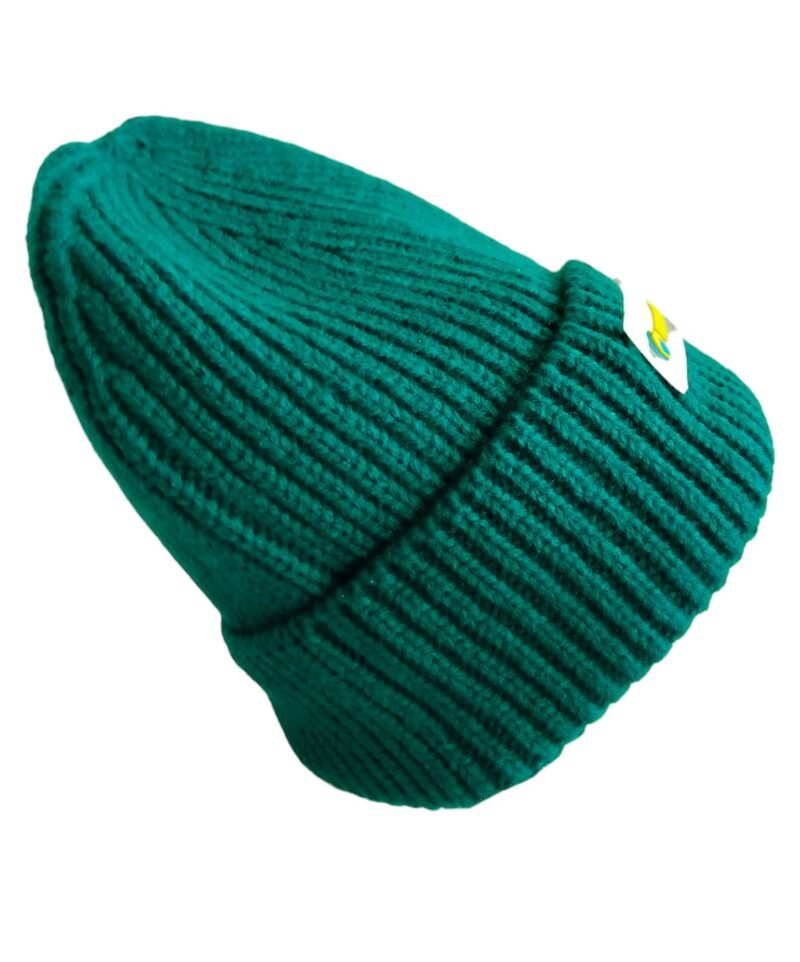 Pine Green Ribbed Beanie Hat